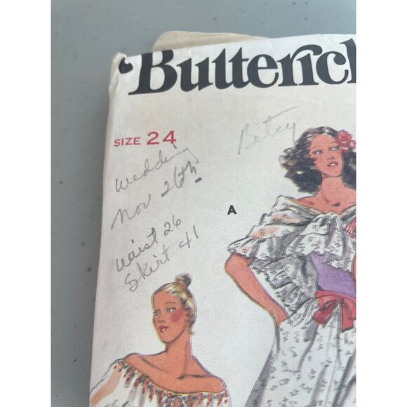 Butterick 5375 Gypsy Boho Prairie Vintage Sewing 1980s Costume Pattern Size 24 - Picture 3 of 8